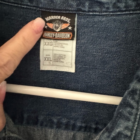 Men’s Harley Davidson Long Sleeve Demin Shirt - Picture 2 of 4
